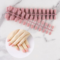 Lot de 24 faux ongles véganes tendance en ABS à presser, courts et ronds, 40 couleurs, à retirer par trempage