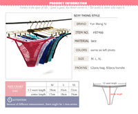Yun Meng Ni Sous-vêtements transparents sexy pour femmes Culotte string en dentelle transparente G-strings pour femmes
