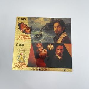 Billete de Plástico PET de Película Ecológica, Billete de 100 Libras Esterlinas Chapado en Oro, Tarjeta del Conde de Montecristo - Product Image 4