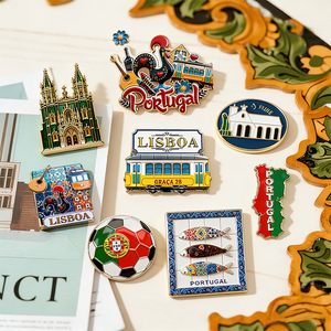 Imanes de Refrigerador de Recuerdo Turístico de Portugal, Imanes de Aleación de Metal para Refrigerador, Pegatinas Magnéticas de Lisboa y <span class=keywords><strong>Oporto</strong></span>, Regalos Coleccionables para Visitantes, Personalizados - Product Image 4