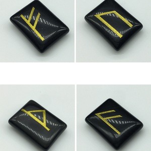 Ensemble de pierres en obsidienne <span class=keywords><strong>Rune</strong></span> noire naturelle feng shui, décoration intérieure - Product Image 4