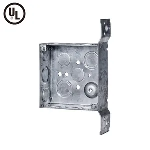 Four inch Square 1-1/2'' Deep Galvanized Metal Electrical Junction Outlet Weld Box Dimensions