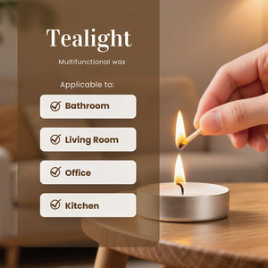 Velas Decorativas Brancas sem Perfume 10g de Cera de Parafina 50 Peças com Duração de 4 Horas para Casamentos e Natal em Embalagem Retrátil - Product Image 6