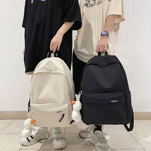 Simple Japanese Style Casual <b>Backpack</b> 18 In <b>Large</b> Capacity Unisex Student <b>Backpack</b> Solid Color Interior Compartment - Product Image 2