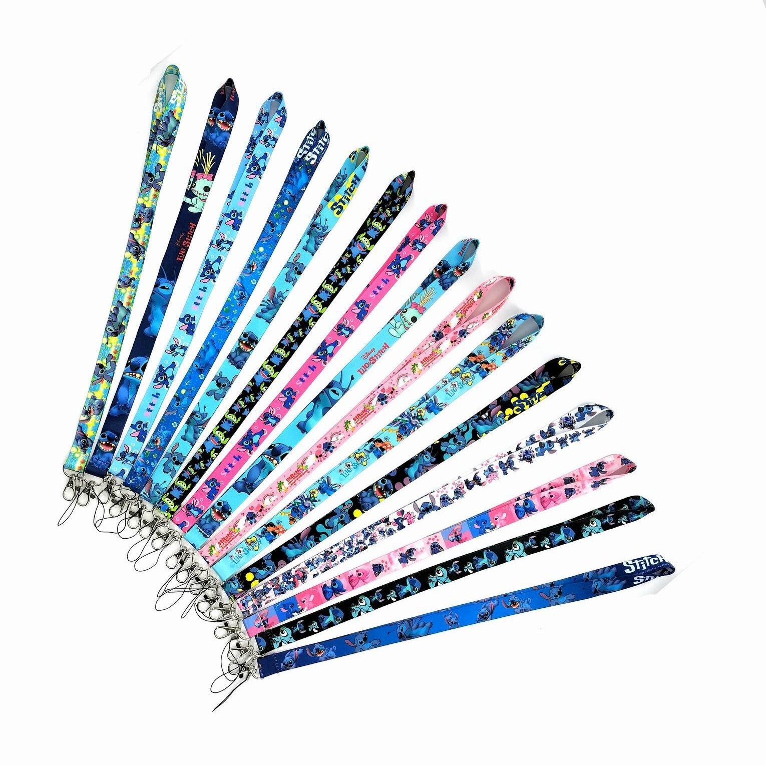 New Design Cute Cartoon Stitch Lanyards Wholesale Custom Neck Strap Anti-Lost Card Holder Phone Case Lanyards Satin Accessories