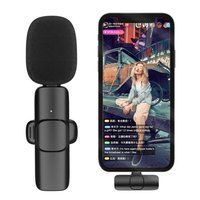 Microphone Lavalier Sans Fil K9 avec Clip, Mini Micro Portable pour Enregistrement Audio et Vidéo, Compatible iPhone et Android, Rechargeable