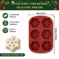 Moule à gâteau en silicone SILIKOLOVE Factory, forme flocons de neige de Noël, 9 cavités, LFGB Platinum, sans BPA, facile à démouler, pour mousse