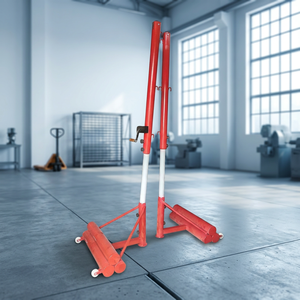Poteau de volley-ball réglable rouge portable pour terrains extérieurs et intérieurs - Product Image 2