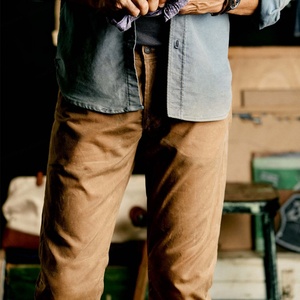 New Arrival 8.5oz Casual Comfortable Work Pants Vintage Custom Men <b>Waxed</b> <b>Canvas</b> Pant - Product Image 4