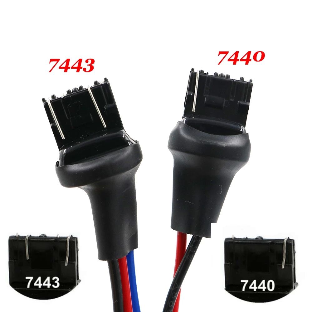 Qiilu T20 Stecker Kabelbaum - 2 Stück 7443 Adapter Für Auto LED Beleuchtung