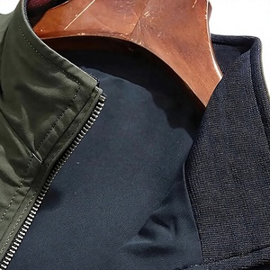 Chaqueta Bomber Verde Oliva para Hombre, Cortavientos, Transpirable, Casual, con Cierre, Cuello Mao, Exterior de Poliéster, Corte Regular para Invierno - Product Image 6