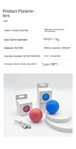 Küçük akıllı elektrikli TPU köpek çiğnemek oyuncak dayanıklı kovalamaca yerçekimi atlama topu ABS kedi haddeleme otomatik atlama sürdürülebilir silikon - Product Image 6