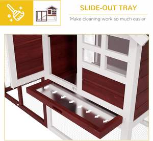 Conejera <span class=keywords><strong>de</strong></span> madera <span class=keywords><strong>de</strong></span> 122 cm con cerradura, diseño multinivel, para uso exterior, con bandeja y escalera. - Product Image 5