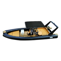Bateau pneumatique rigide de luxe en aluminium RIB 860 28 pieds à double fond profond Patrouille Aviron Hypalon