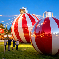 Grande boule de Noël gonflable, ornement géant réfléchissant, décoration de Noël extérieure pour événements commerciaux, centres commerciaux
