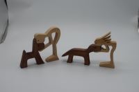 Ornements pour la maison Logo personnalisé Animal mignon chien famille artisanat en bois humain et chien