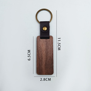Wholesale Custom <b>Leather</b> Wood <b>Keychain</b> DIY Wooden Key Blanks with UV Printing Business Gift - Product Image 6