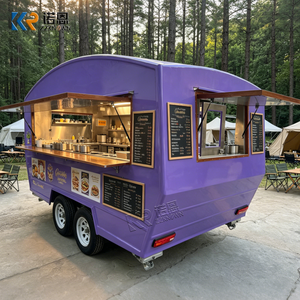 Camper Van Food Trailer Multifonctionnel, Remorque Food Truck Mobile, Chariot à Pizza, Crêpes et Café avec Fenêtre de Service à Vendre - Product Image 4