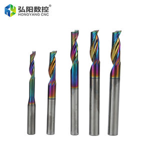 HYCNC <span class=keywords><strong>Fraise</strong></span> en alliage de tungstène et de cobalt à cannelure unique 3.175mm OEM/ODM Mèches de machine de gravure Escalade Fraisage Coloré - Product Image 1