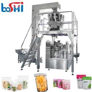 Machine rotative d'emballage de sachet de riz au sel, machine d'emballage de snacks, de chips, de noix, de granulés, doypack