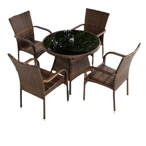 Mobilier d'extérieur moderne au design personnalisé pour bricolage Ensemble table et <span class=keywords><strong>chaise</strong></span> en rotin pour balcon <span class=keywords><strong>jardin</strong></span> maison modulaire d'appoint patio sectionnel en osier - Product Image 4