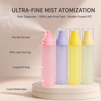 Flacon vaporisateur de parfum PET, pompe à pulvérisation fine, conteneur cosmétique rond, 50 ml, 100 ml, 120 ml, 150 ml, impression sérigraphique