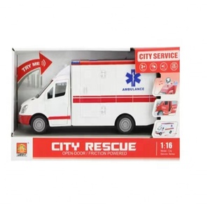 Voiture <span class=keywords><strong>jouet</strong></span> pour enfants 1:16 <span class=keywords><strong>Ambulance</strong></span> inertielle avec lumières et sons Voiture inertielle - Product Image 2