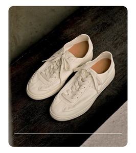Zapatillas deportivas casuales de cuero genuino con suela plana y ligeras, modelo 2026, nuevas y modernas, blancas, para caminar, de caña baja para hombre. - Product Image 5
