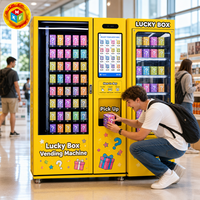 Distributeur automatique intelligent de blind boxes avec livraison par ascenseur, 48 compartiments, écran tactile, kiosque de vente au détail de boîtes surprise, gestion cloud