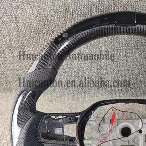 Volant de voiture en cuir perforé en fibre de carbone avec LED, design le plus récent, pour Honda Civic 11e génération - Product Image 2