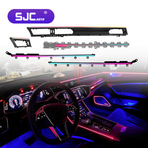Lumière active SJC Car 64 couleurs pour <span class=keywords><strong>Audi</strong></span> A6L C8 2019-2024, éclairage LED intérieur, symphonie arc-en-ciel, éclairage d'ambiance A6, accessoires décoratifs - Product Image 1