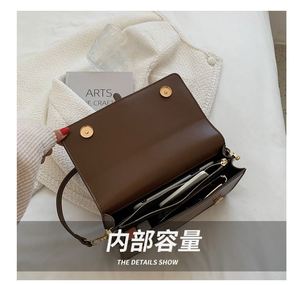 Women's Durable Portable Large Capacity <b>Square</b> PU Leather Crossbody Shoulder Bag Lightweight with Polyester Lining.3207 - Product Image 2