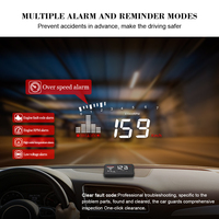 Nouveau design X5 voiture HUD projecteur affichage tête haute OBD2 EOBD compteur de vitesse alarme de survitesse affichage de la barre de température de l'eau