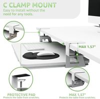 Plateau de clavier de Table d'angle droit ergonomique de bureau sous le bureau avec pince en C réglable plateau de souris de clavier d'ordinateur