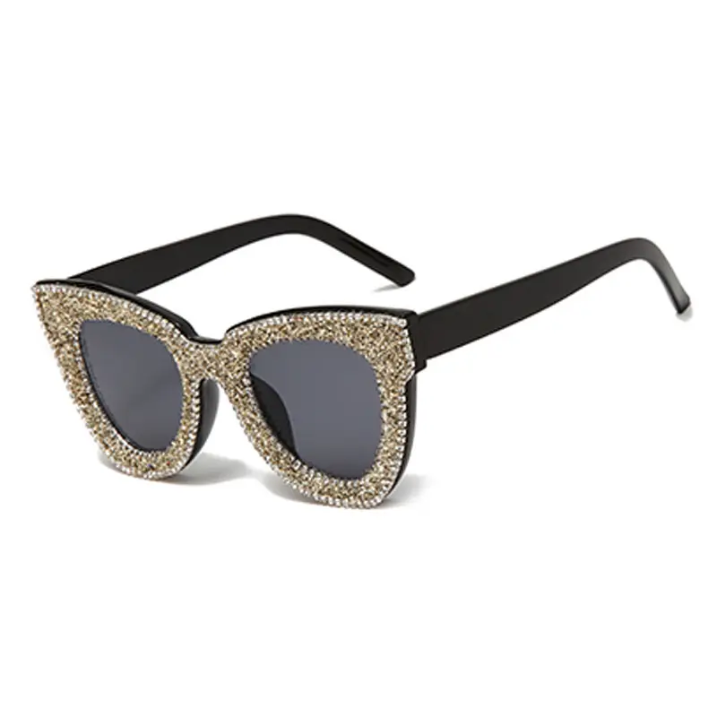 Diamant Runde Sonnenbrille Frauen Luxusmarke Kristall Sonnenbrille Damen