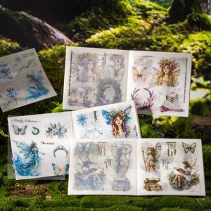 20 fogli/confezione <span class=keywords><strong>insieme</strong></span> attraverso il libro adesivo a doppio materiale della serie foresta Sensen Flower fata - Product Image 3