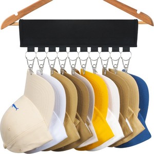 Organizador de almacenamiento de sombreros, rectangular negro, 10 o 12 clips, organizador colgante para gabinetes, para gorras y ropa, para uso en armarios. - Product Image 2