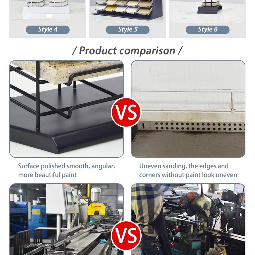 Factory Wholesale Double Side Custom Metal  Stone Sample Display Ceramic Tiles Sample Display Stand
