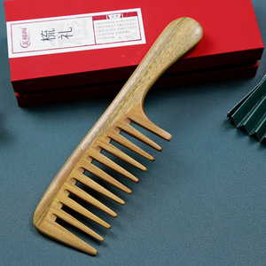 Peigne à dents larges en bois de santal, grande taille, pour massage et coiffage, usage domestique - Product Image 3