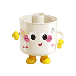 Cartoon <b>Makeup</b> Organizer Storage Bucket With Compartments For Desk Cosmetic Pen Holder Cute Creative Student Office Use - Product Image 2