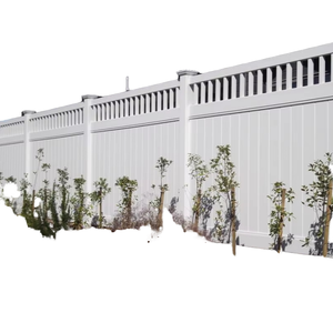Recinzione per la privacy da giardino in PVC con parte superiore a palizzata, pannelli per esterni ecologici e impermeabili, spessore 5 mm per uso perimetrale - Product Image 1