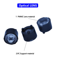 Lentille de souris optique avec LED IR claire, support noir, matériau PMMA, lentille LED IR 1W 3W