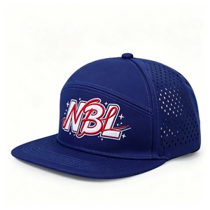 Casquette de baseball non structurée à 5 panneaux de haute qualité avec logo personnalisé, imperméable, découpée au laser, perforée, style snapback, pour le golf ou comme casquette de camionneur - Product Image 1