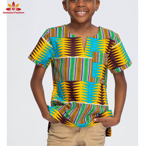 Chemise à manches courtes pour <span class=keywords><strong>homme</strong></span>, style <span class=keywords><strong>tunique</strong></span>, col en V, 100% coton, chemises Ankara de haute qualité, style personnalisé - Product Image 4