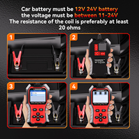 Testeur de batterie automobile KW371 2-en-1 numérique, analyseur de batterie, détection de cellules défectueuses, testeur de relais 4 broches 5 broches, indicateur LED