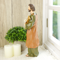Produits en stock Statues religieuses catholiques en résine Produits d'images religieuses Articles de saintes personnes Vente en gros Saint 24,5 cmH Joseph le Charpentier