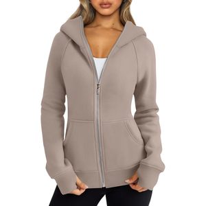 Chaquetas de lana con cremallera de Otoño/Invierno de gran tamaño a la moda para mujer, suéteres y sudaderas para mujer, ropa de invierno, trajes - Product Image 1