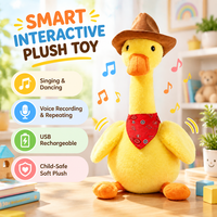 Peluche canard chantant intégrée avec puce, motif dessin animé, super douce, personnalisable avec logo, jouet anti-stress