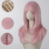 Perruque en Soie Haute Température, Lisse et Soyeuse, Respirante, Longue, pour Coiffure Quotidienne, Effet Naturel Confortable, 1 Pièce