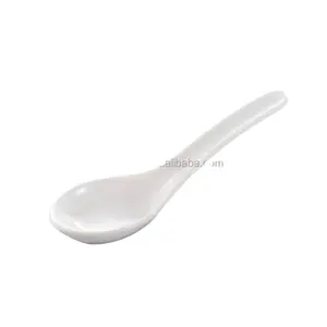 White melamine soup spoon, melamine measuring spoon, soup serving spoon